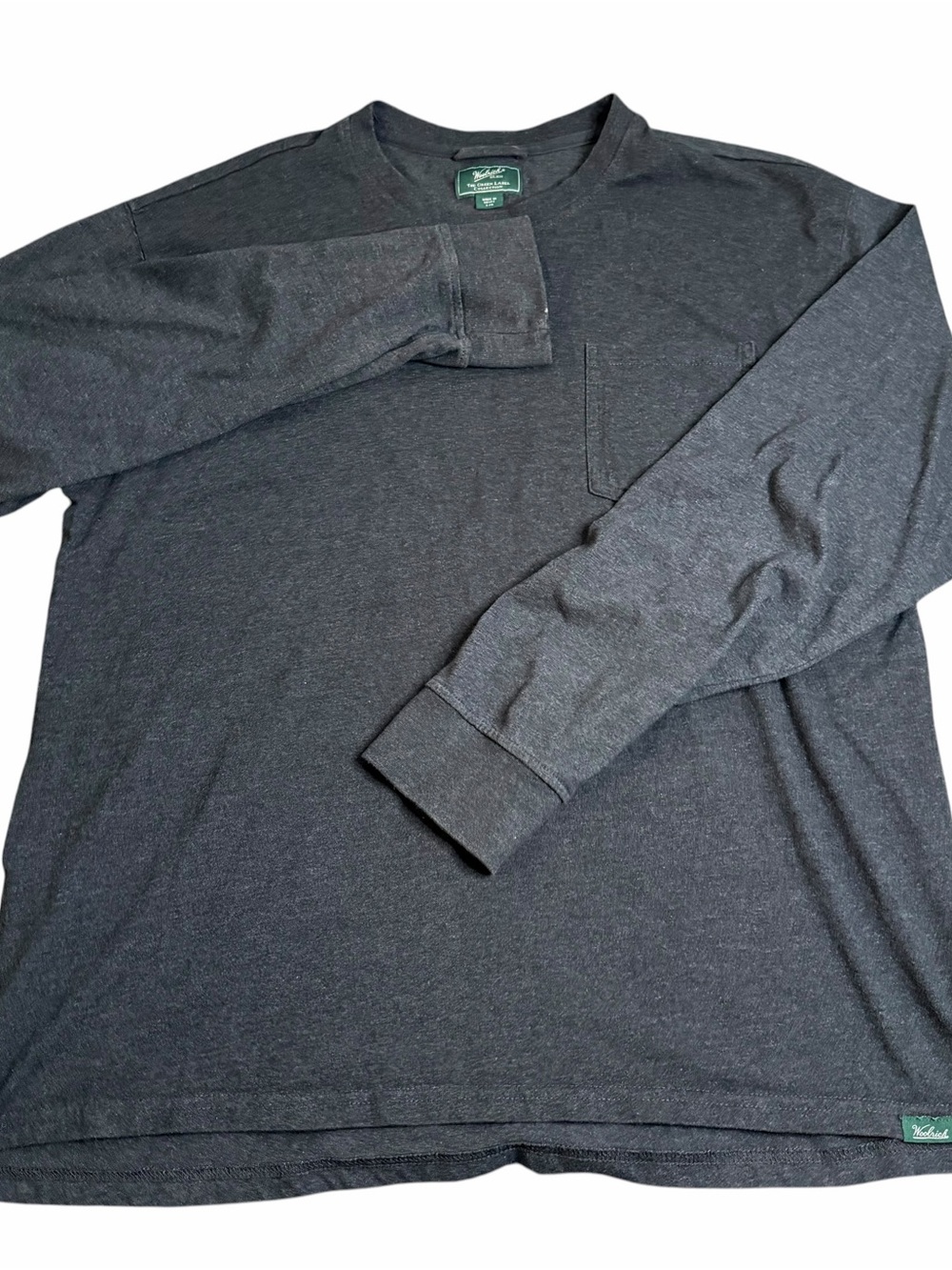 Woolrich Green Label Collection Grey Long Sleeve Crew Pocket Tee Men’s L